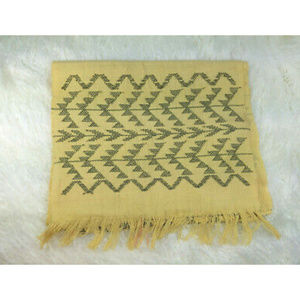 Hand Woven Loomed Yellow Fringe Long Table Runner